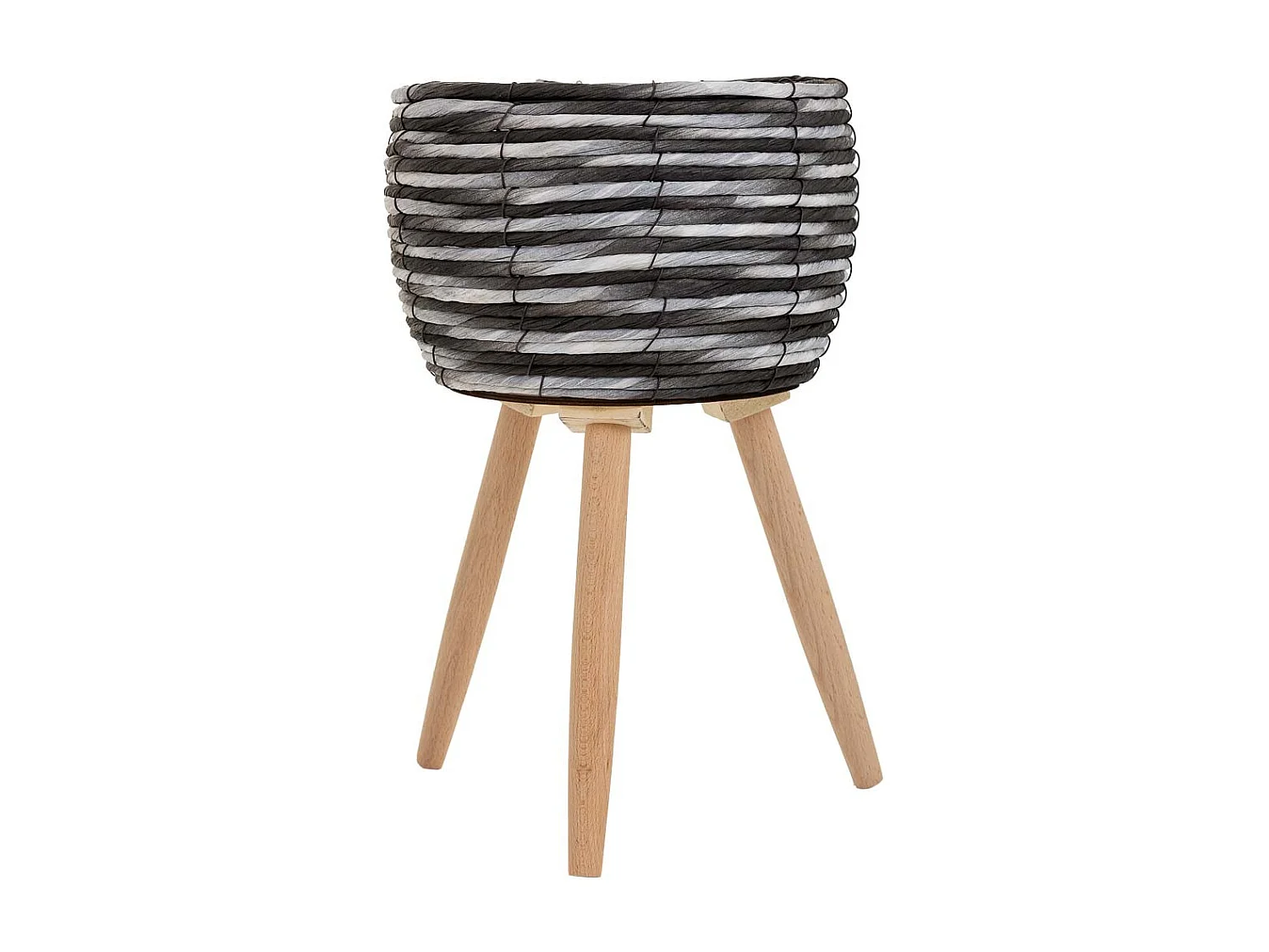 Jardinière en métal et fibre D25,5x16/39,5h cm