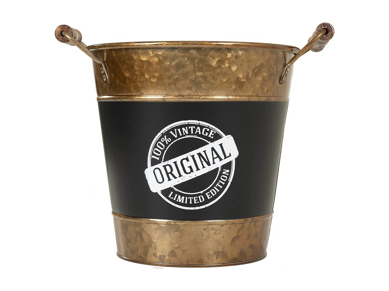 Seau à glace en métal doré d23/25x23/28h