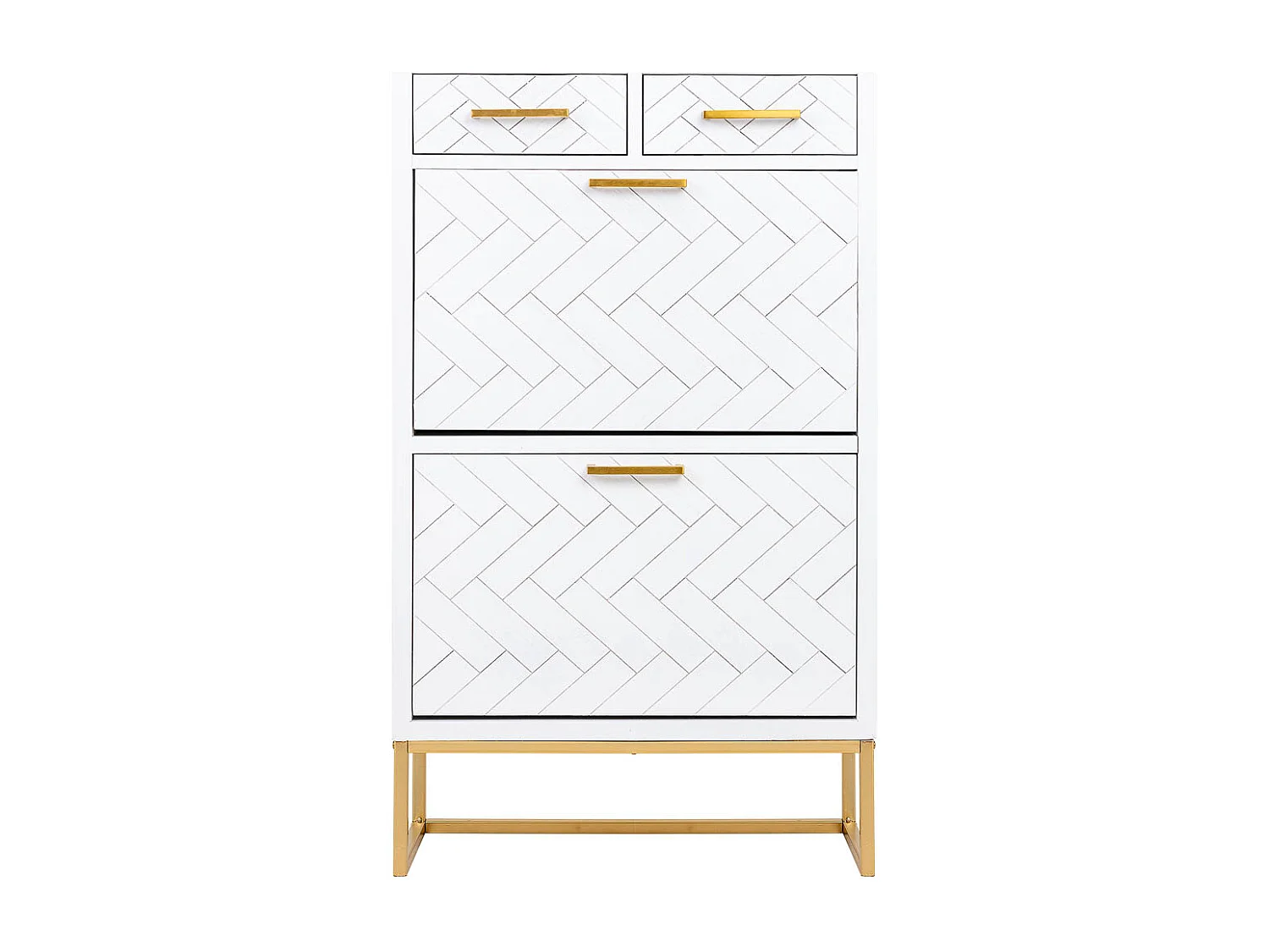 Sapateira com 2 gavetas e 2 portas, madeira e metal, 70x32x120h cm