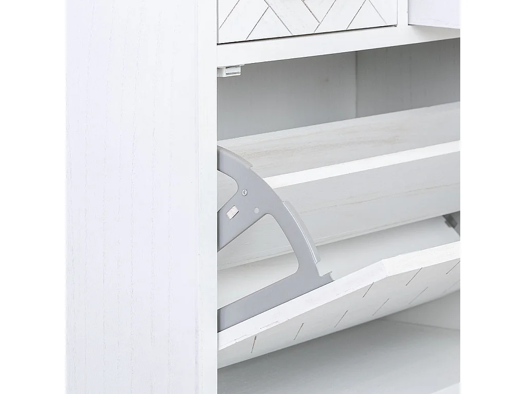 Sapateira com 2 gavetas e 2 portas, madeira e metal, 70x32x120h cm