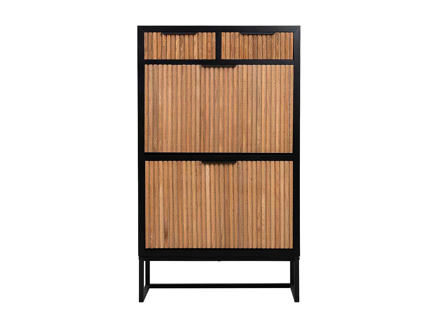 Sapateira com 2 gavetas e 2 portas, madeira e metal, 70x32x120h cm