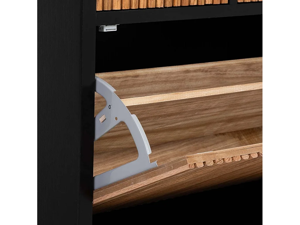 Sapateira com 2 gavetas e 2 portas, madeira e metal, 70x32x120h cm