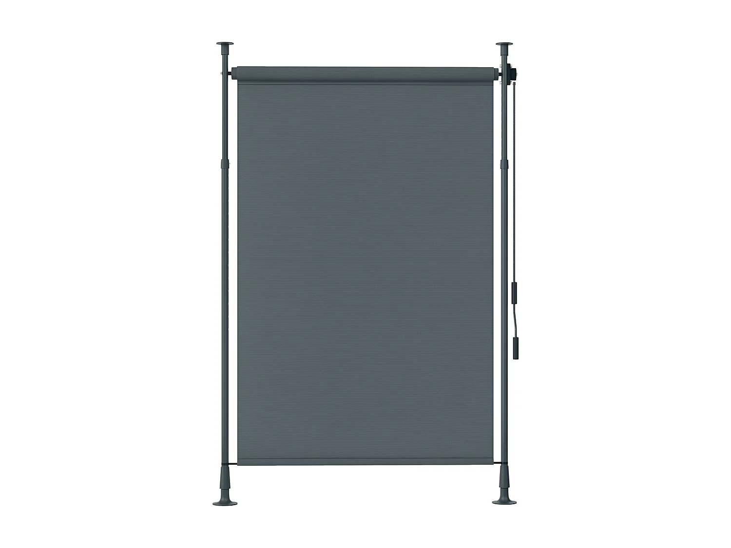 Store extérieur sur pied store manuel rétractable enroulable réglable H.2,2-3,1m sans perçage métal polyester gris