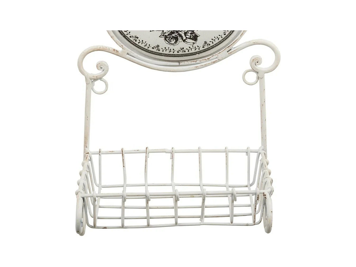 Jabonera de metal blanco 17,3x13x29,5