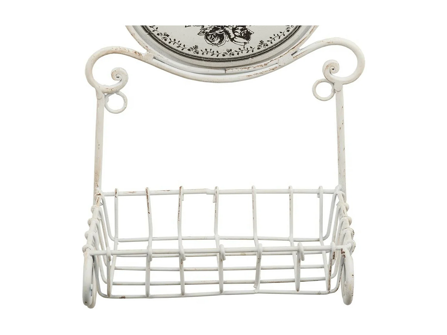 Jabonera de metal blanco 17,3x13x29,5