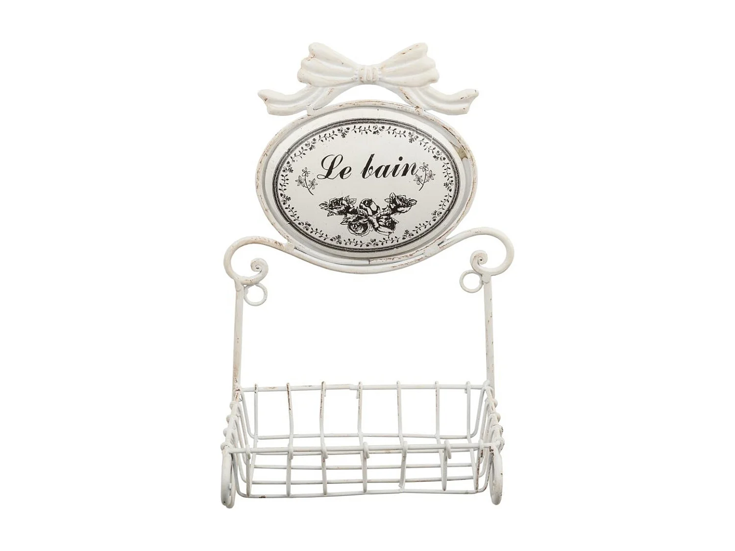 Jabonera de metal blanco 17,3x13x29,5