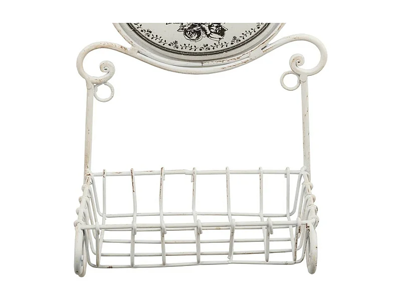 Jabonera de metal blanco 17,3x13x29,5