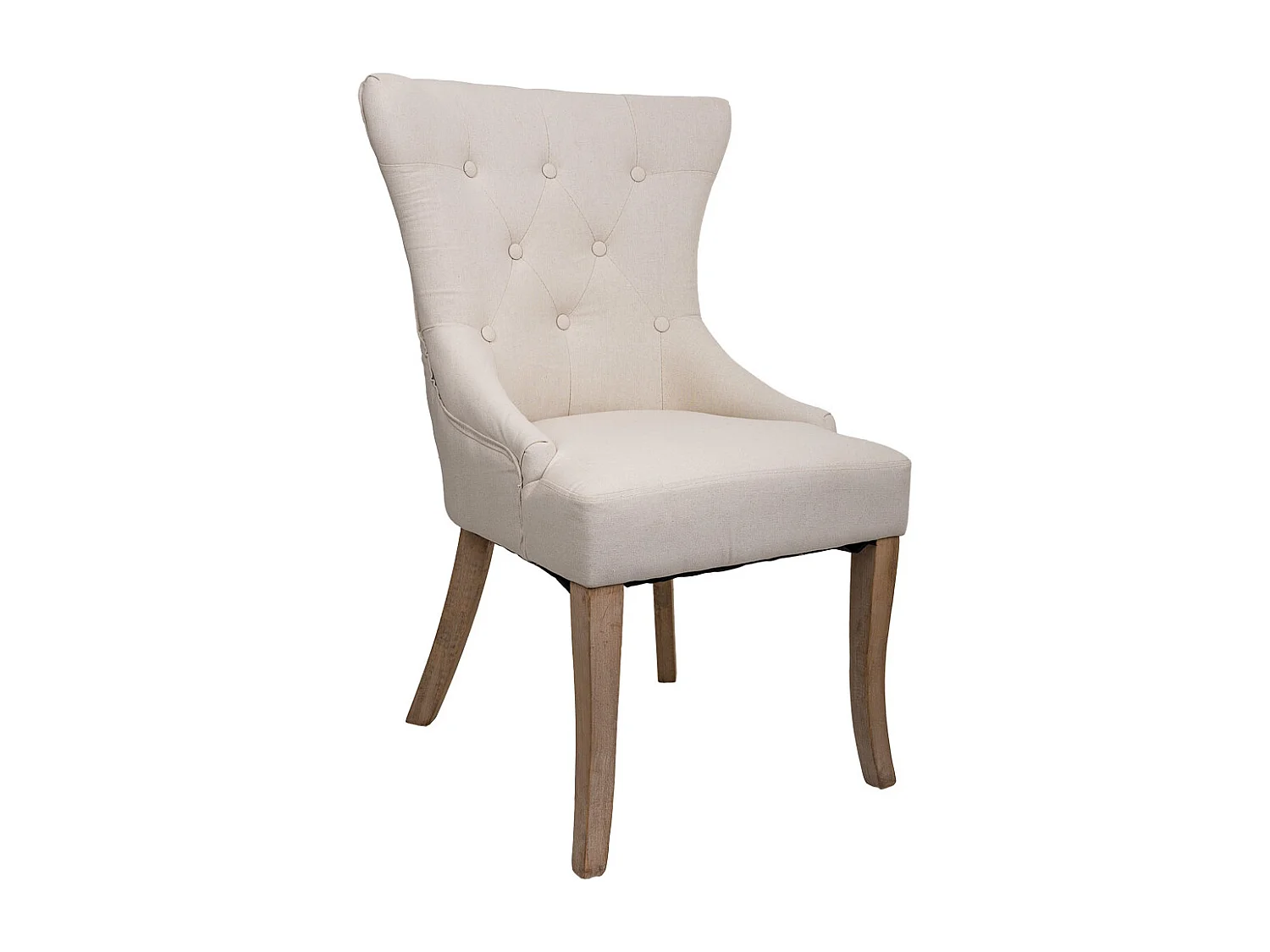 Chaise en bois tapissée couleur crème 52x45x50/97h