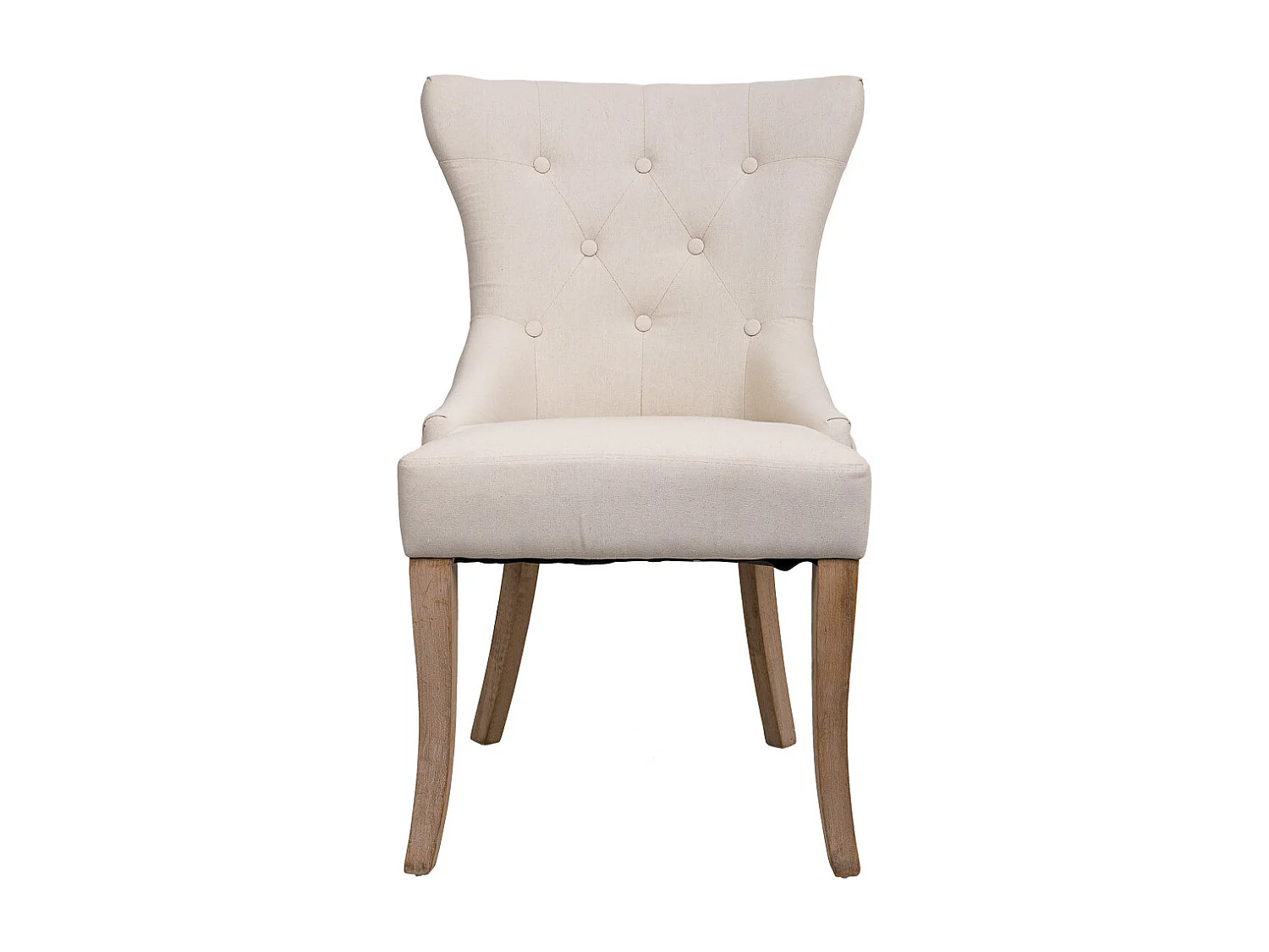 Chaise en bois tapissée couleur crème 52x45x50/97h