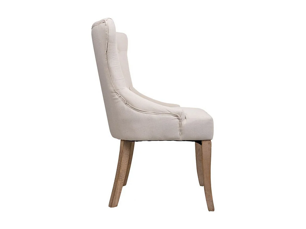 Chaise en bois tapissée couleur crème 52x45x50/97h