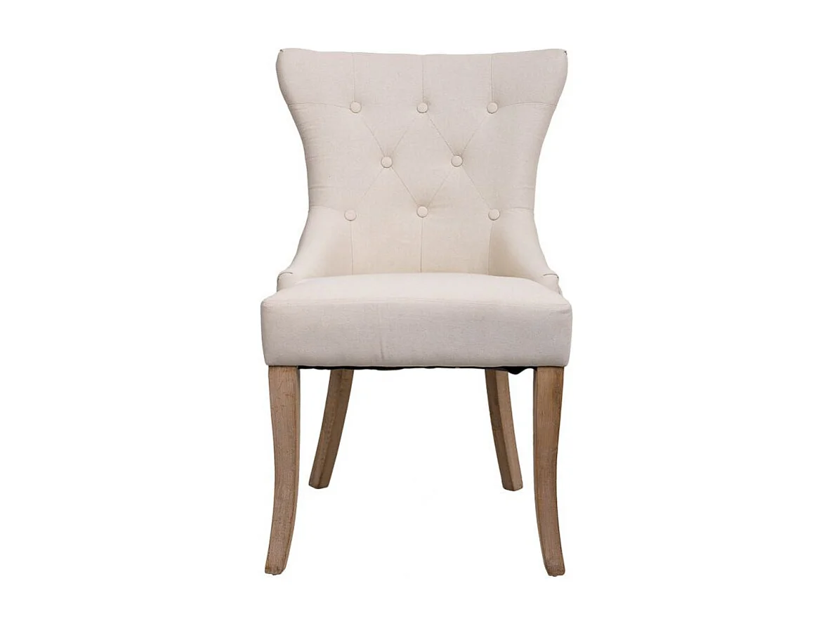 Chaise en bois tapissée couleur crème 52x45x50/97h