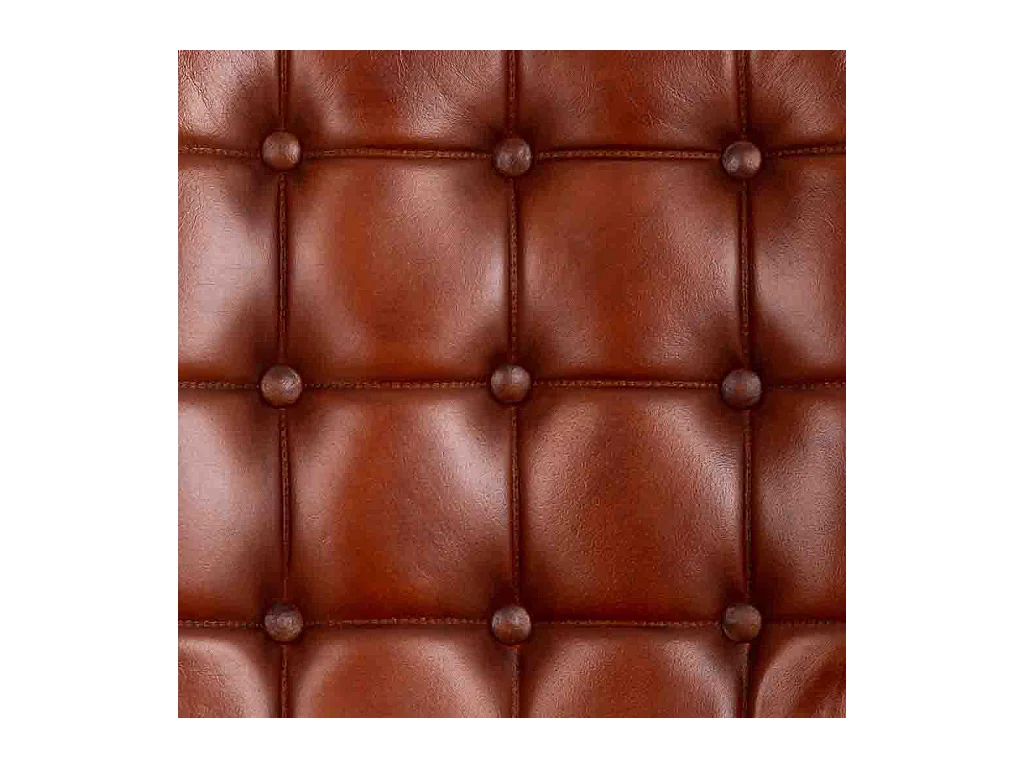 Silla de metal y piel marrón 46x46x93