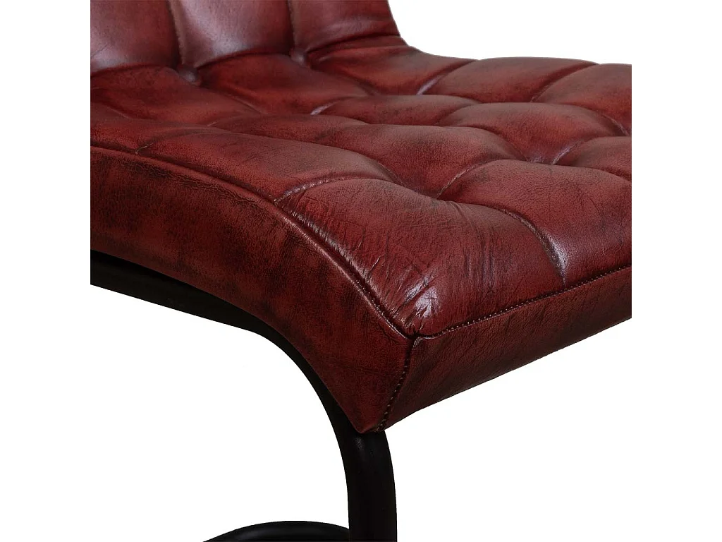 Chaise rembourrée en cuir marron 41x50x94h cm