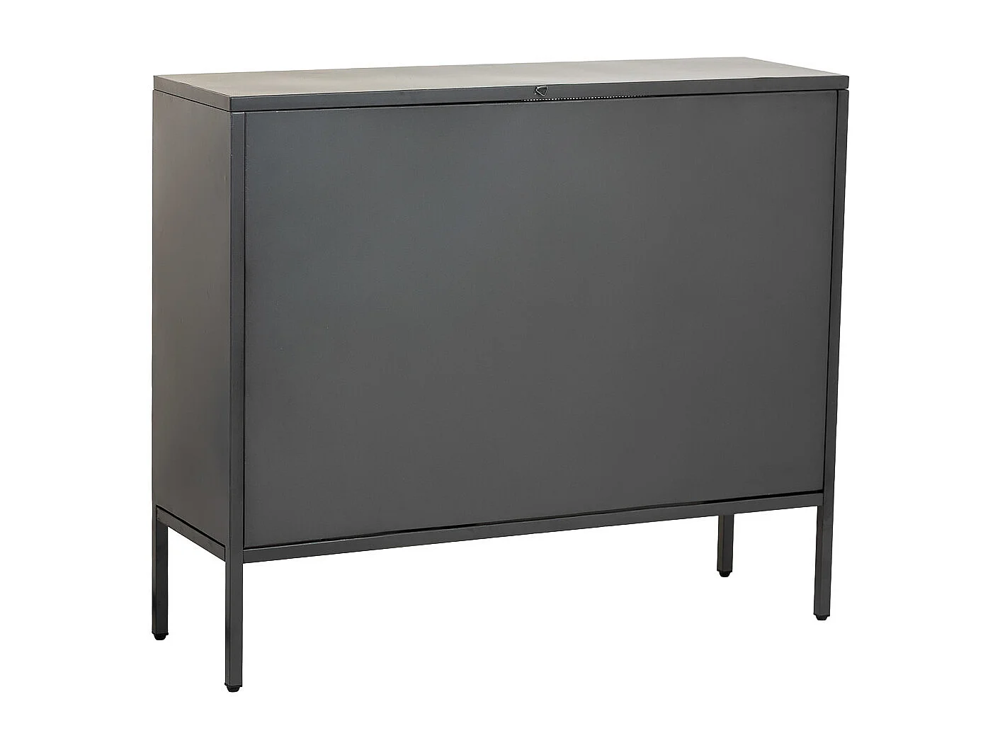 Credenza in metallo e legno 2 ante, nero 100x32x85h cm