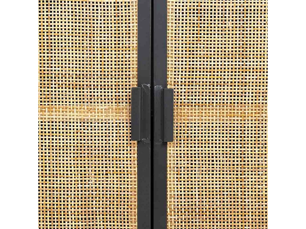 Credenza in metallo e legno 2 ante, nero 100x32x85h cm