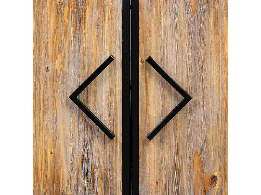 Aparador metal e madeira 2 portas, preto 75x35x81h cm