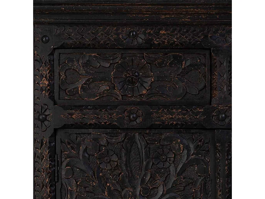 Aparador artesanal em madeira com 3 gavetas e 3 portas 147x45x96h cm