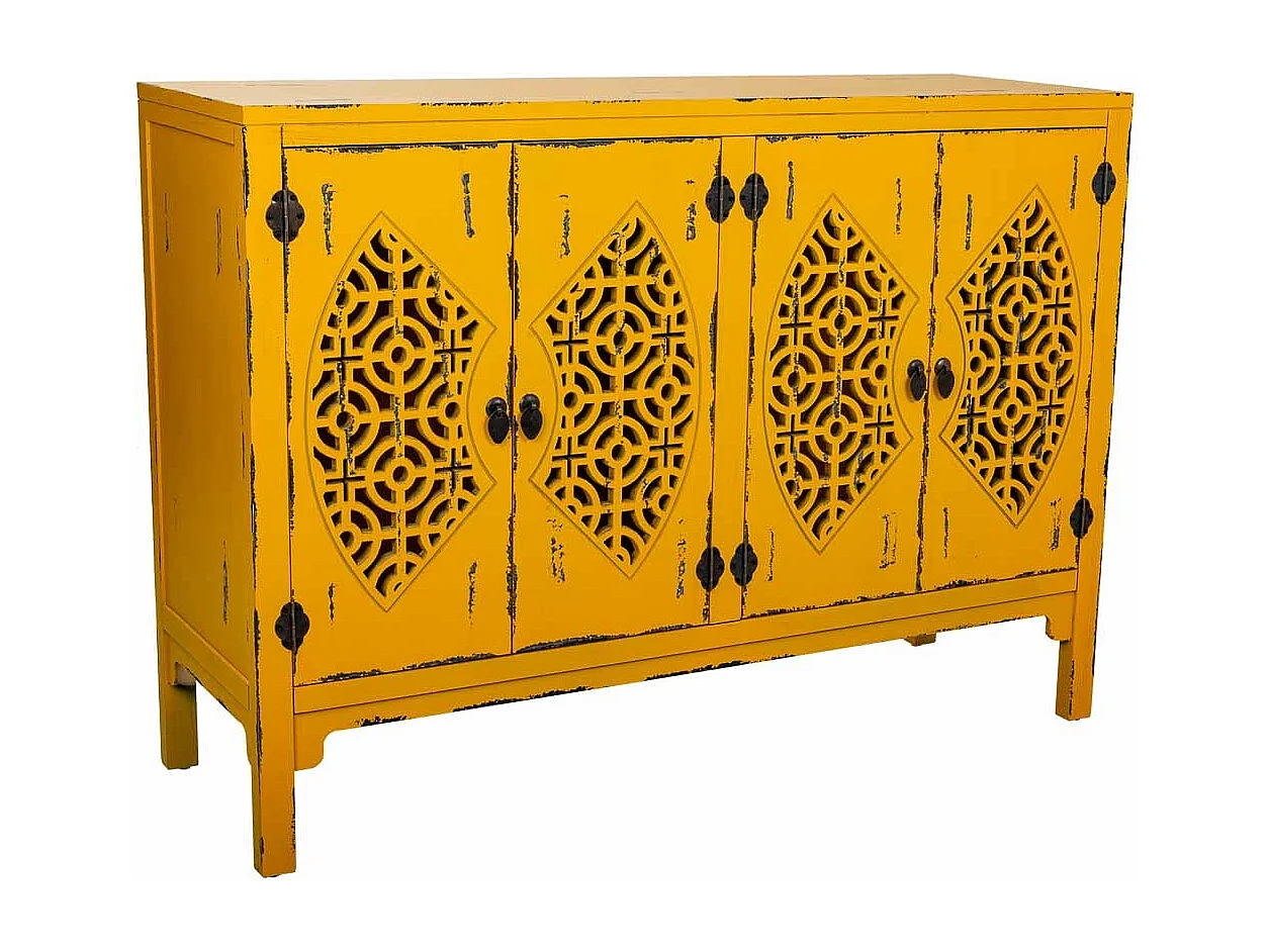 Buffet en bois jaune 120x40x86,5