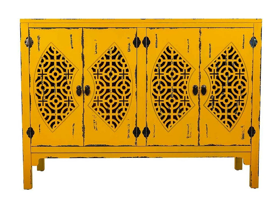 Buffet en bois jaune 120x40x86,5