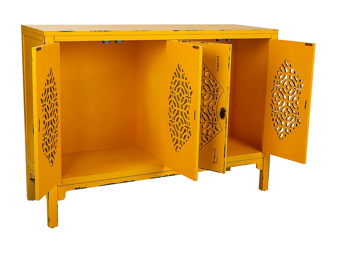 Buffet en bois jaune 120x40x86,5