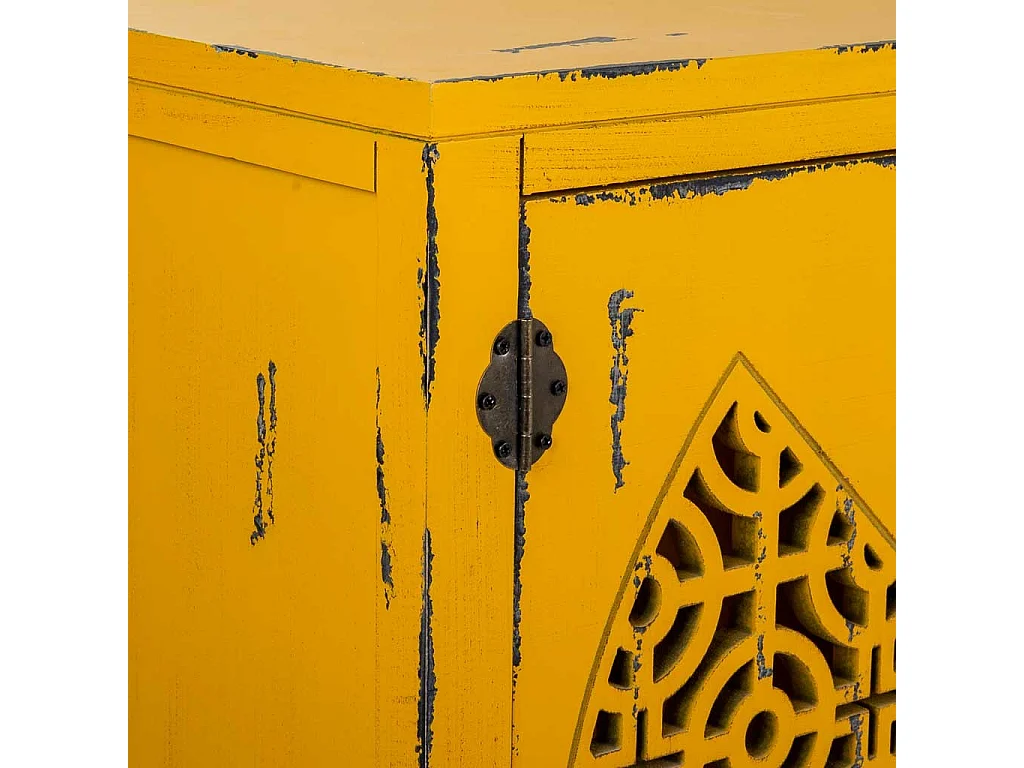 Credenza in legno gialla 120x40x86,5