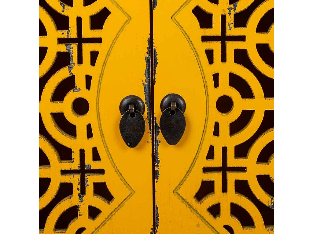 Credenza in legno gialla 120x40x86,5