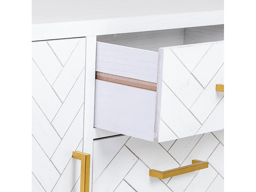 Buffet avec 3 tiroirs et 2 portes en bois et métal 120x40,5x81h cm