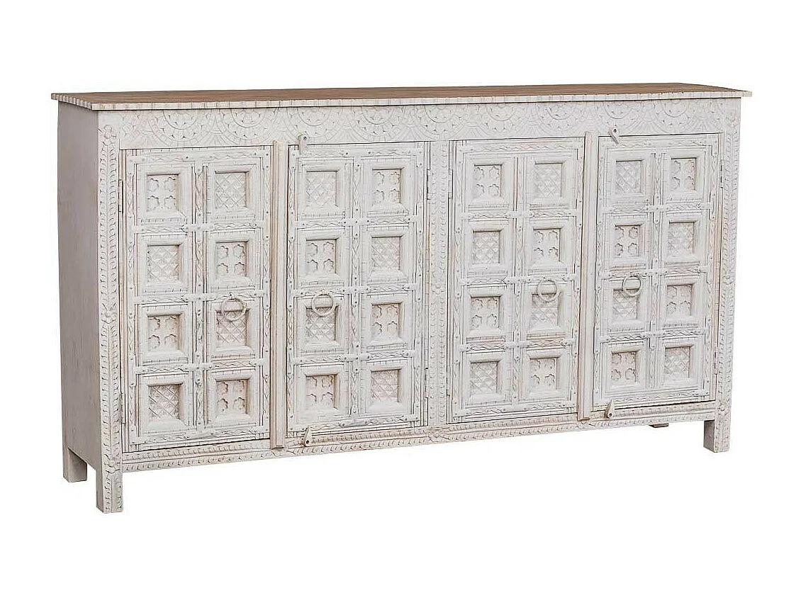 Credenza in legno bianco 186x40x102h