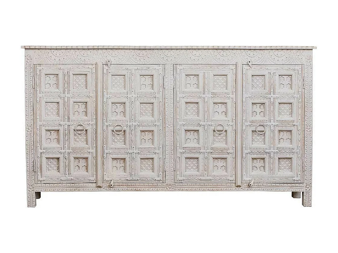Credenza in legno bianco 186x40x102h