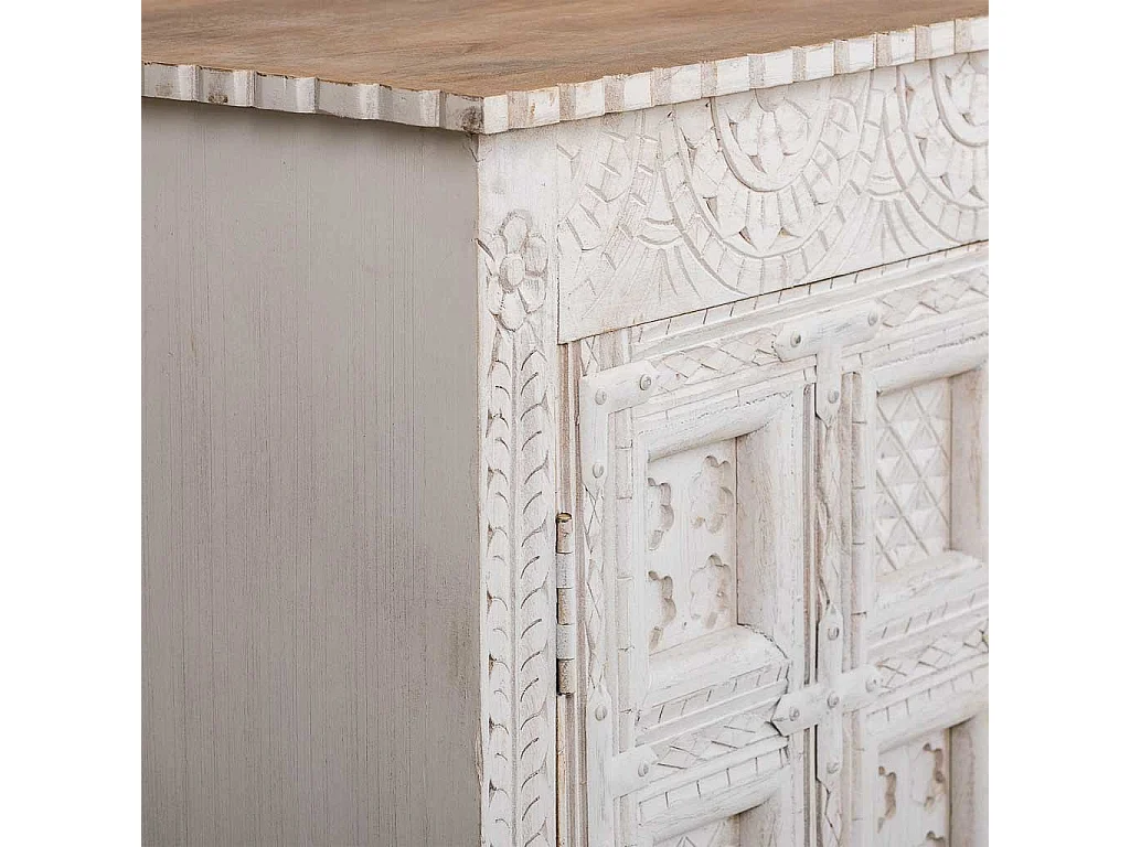 Credenza in legno bianco 186x40x102h