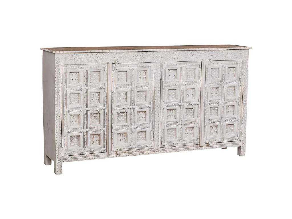 Credenza in legno bianco 186x40x102h