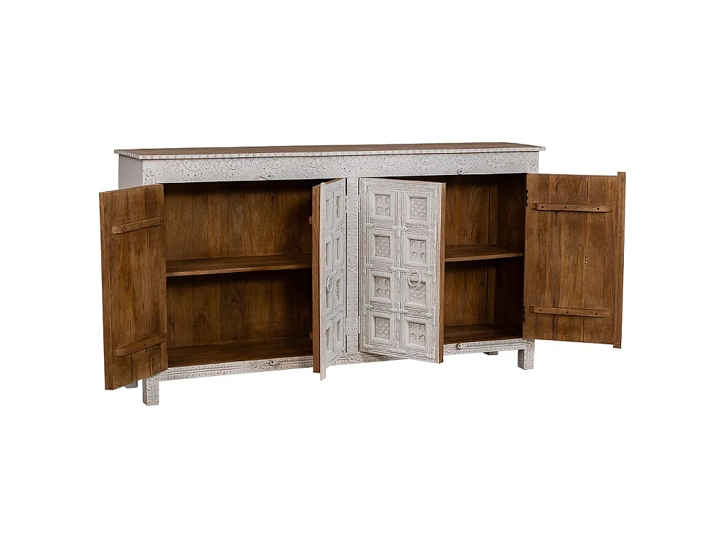 Credenza in legno bianco 186x40x102h