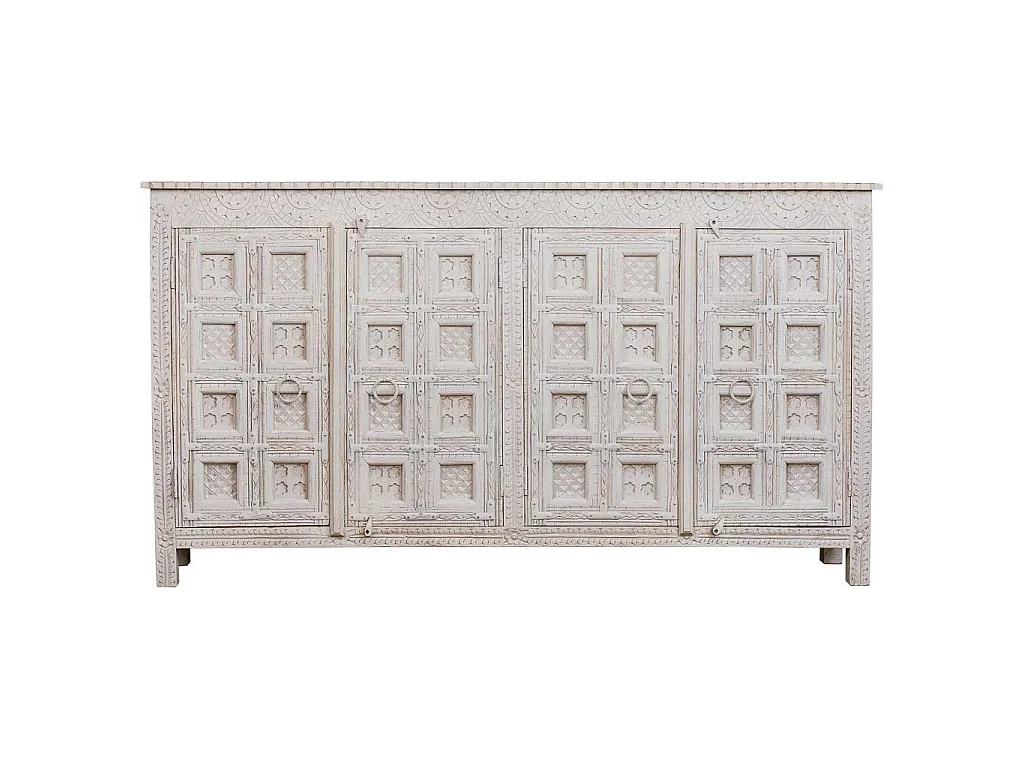 Credenza in legno bianco 186x40x102h