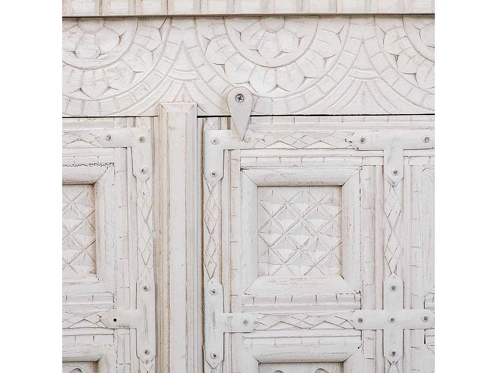 Credenza in legno bianco 186x40x102h