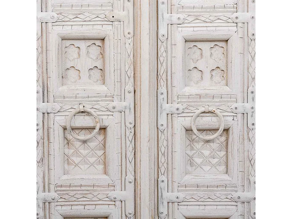 Credenza in legno bianco 186x40x102h