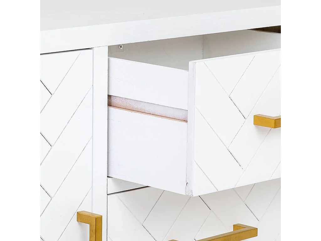 Aparador com 1 porta e 3 gavetas em madeira e metal 80x34x80h cm