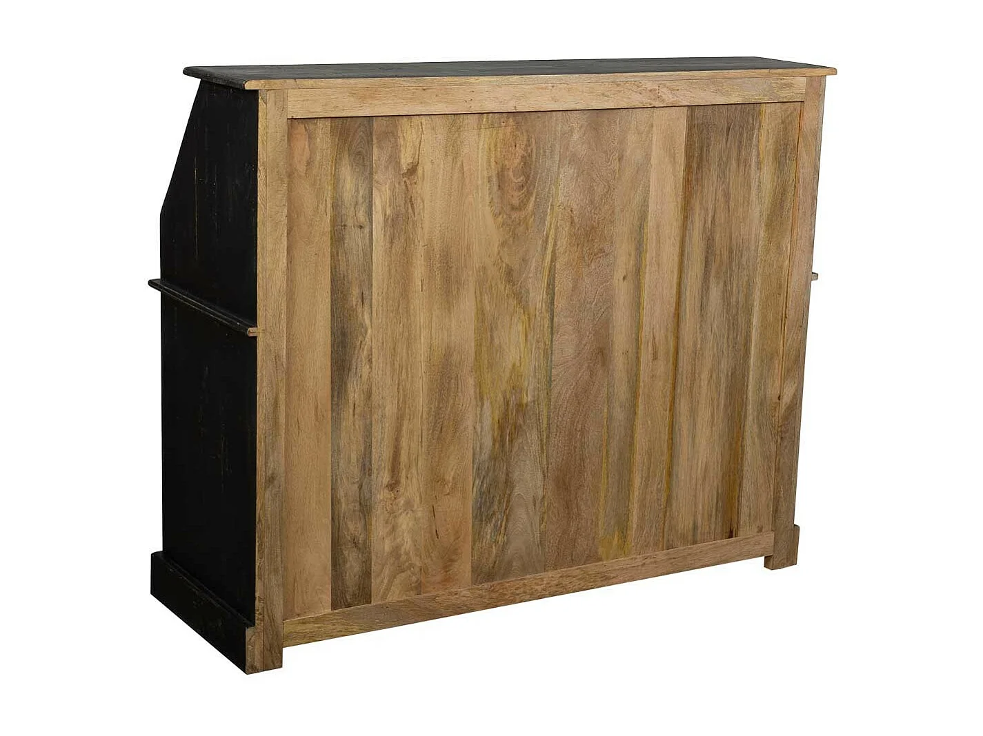 Credenza in legno invecchiato nero 129x45x106h cm