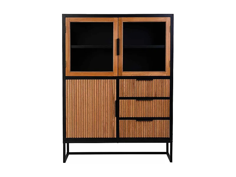 Vitrine com 3 portas e 3 gavetas, madeira, 100x40x135h cm