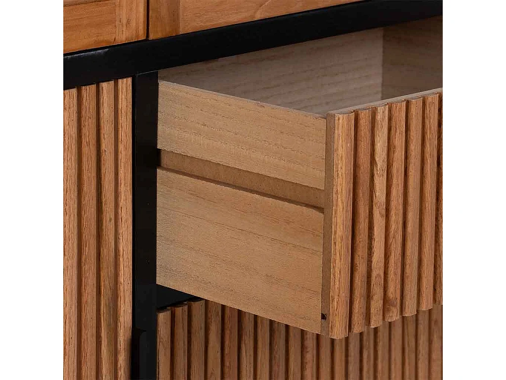 Vitrine com 3 portas e 3 gavetas, madeira, 100x40x135h cm