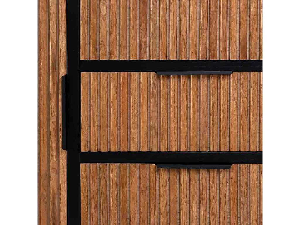 Vitrine 3 portes et 3 tiroirs, bois, 100x40x135h cm