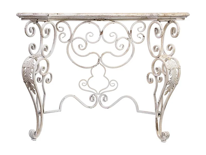 Recebedor de madeira e metal com acabamento envelhecido 114x43x80h cm