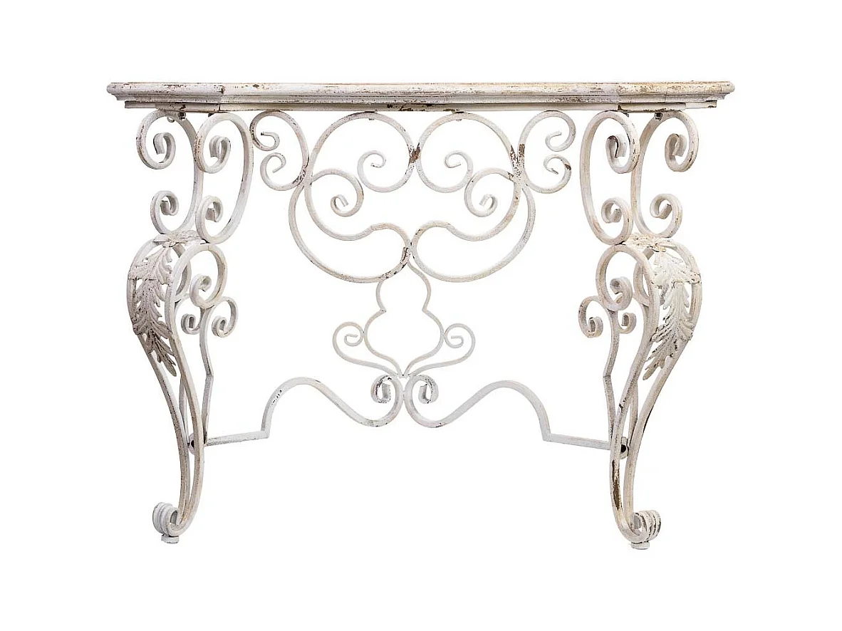 Console en bois et métal finition vieillie 114X43X80h cm