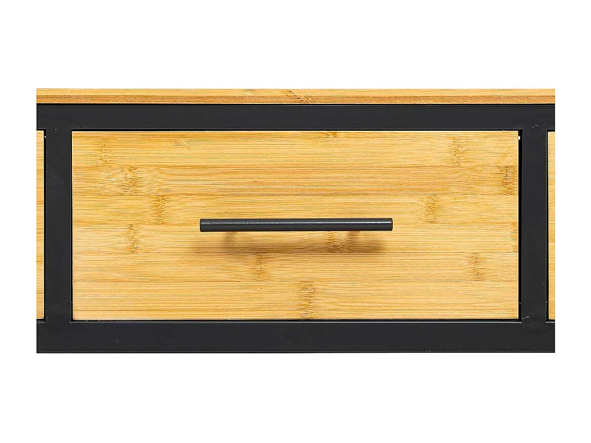 Móveis de entrada em metal e madeira 3 gavetas, castanho 120x35x79,5h