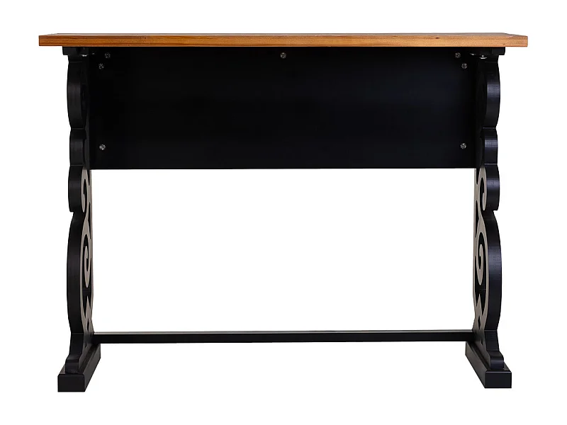 Antik schwarz lackierter Flurtisch aus Holz, 106x36x79H cm