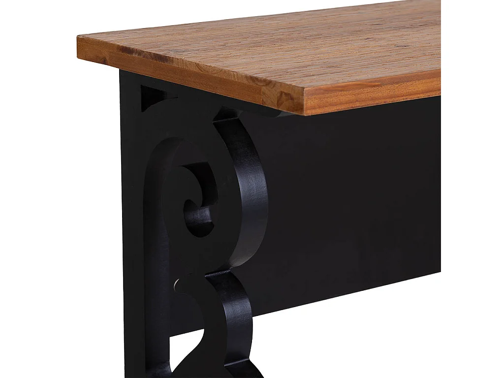 Antik schwarz lackierter Flurtisch aus Holz, 106x36x79H cm