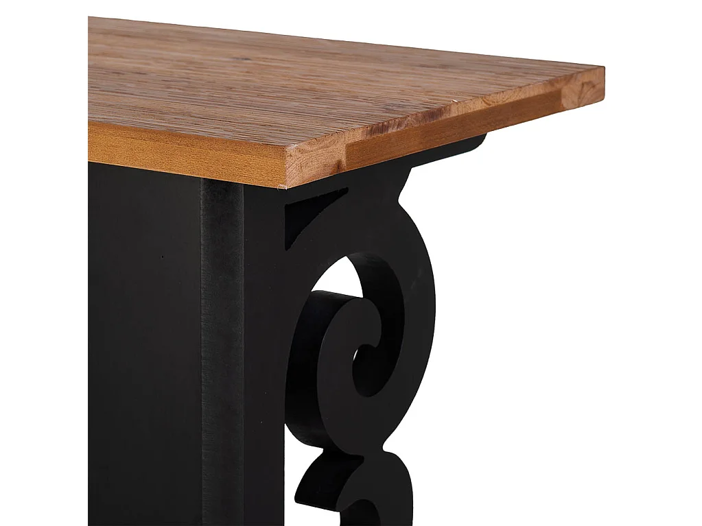 Antik schwarz lackierter Flurtisch aus Holz, 106x36x79H cm