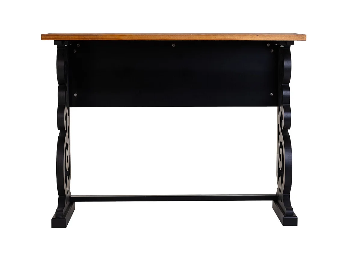 Console en bois laqué noir vieilli 106x36x79h cm