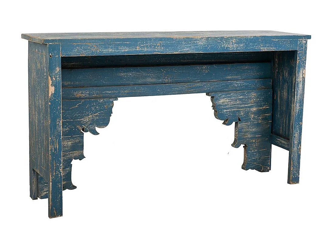 Mesa de salão em madeira artesanal 160x40x90h cm