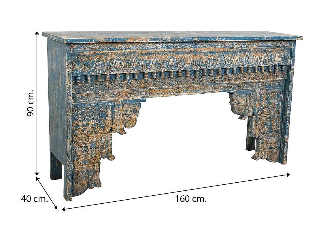 Mobile da ingresso in legno fatto a mano 160x40x90