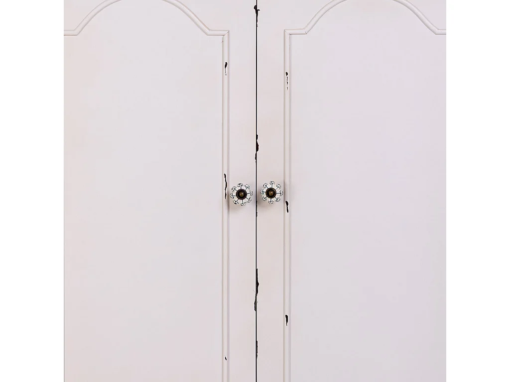 Console in legno bianco con 2 cassetti e 2 porte 80x38x110,5h cm